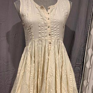 Full Skirt Free People Cream Dress